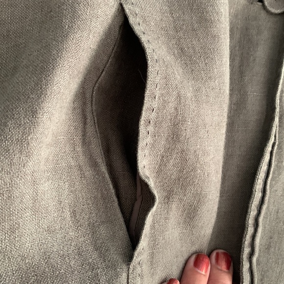 SALE! Eileen Fisher brown linen blazer size small - Picture 3 of 6